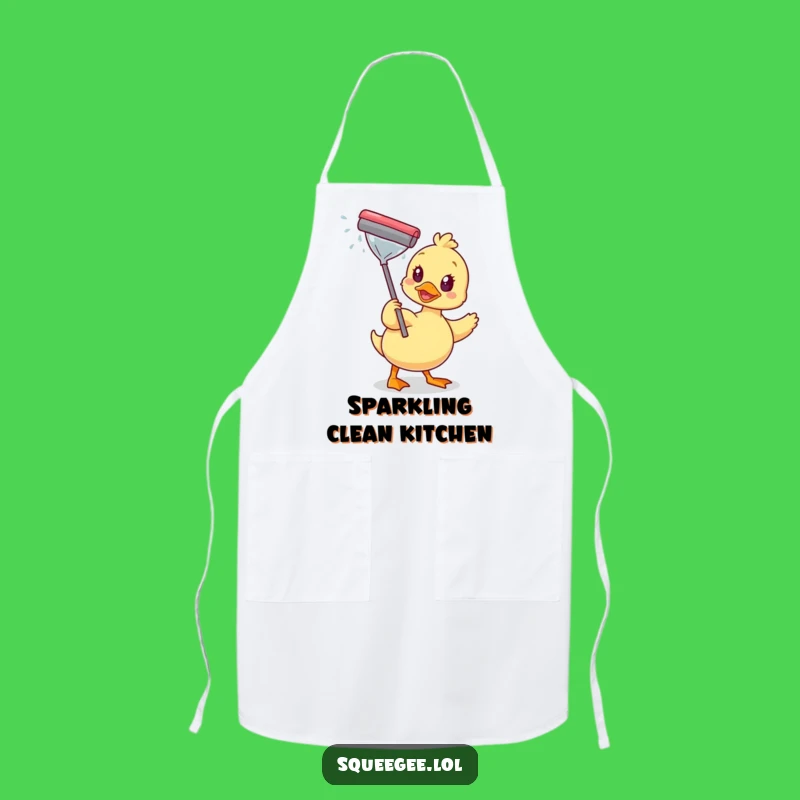 Funny Duck Squeegee Apron: Cook with Sparkling Cleanliness and Humor Gift