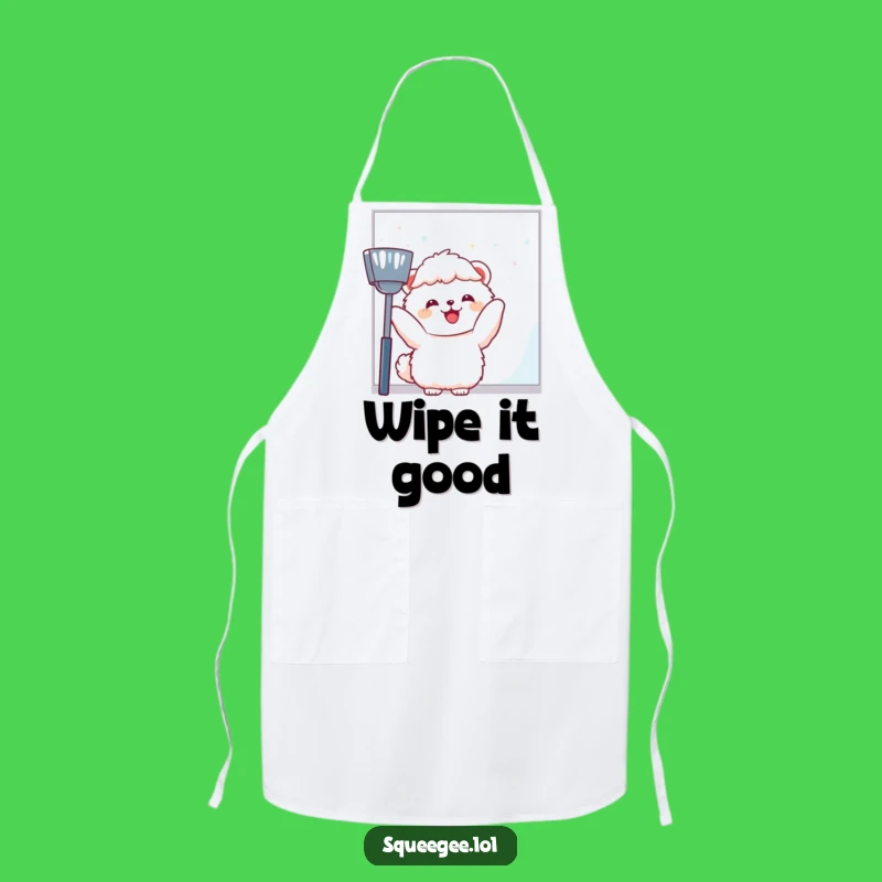 Funny Fluffy Animal Apron - Joyful Window Cleaner, Perfect Humorous Kitchen Gift!