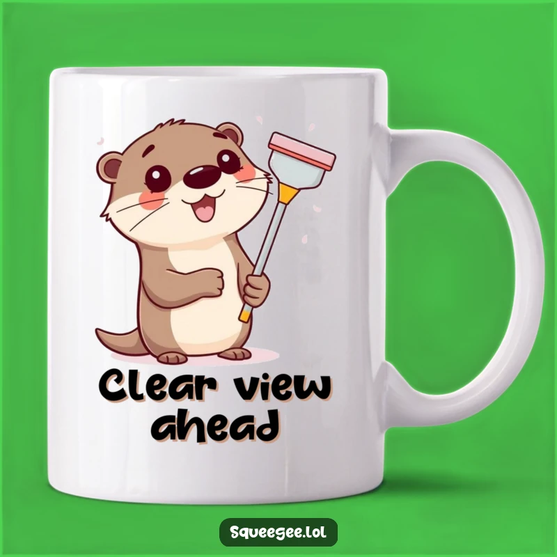 Funny Otter Squeegee Mug, Hilarious Cleaning Animal Gift