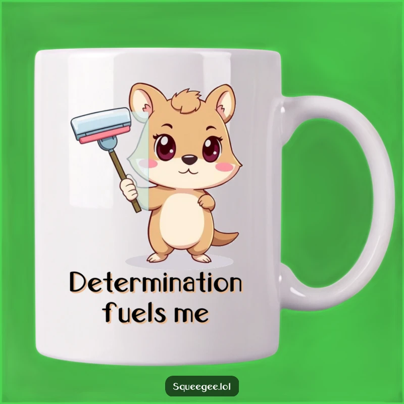 Funny Determined Animal Squeegee Mug - Focused Cleaner Humor, Perfect Gift!