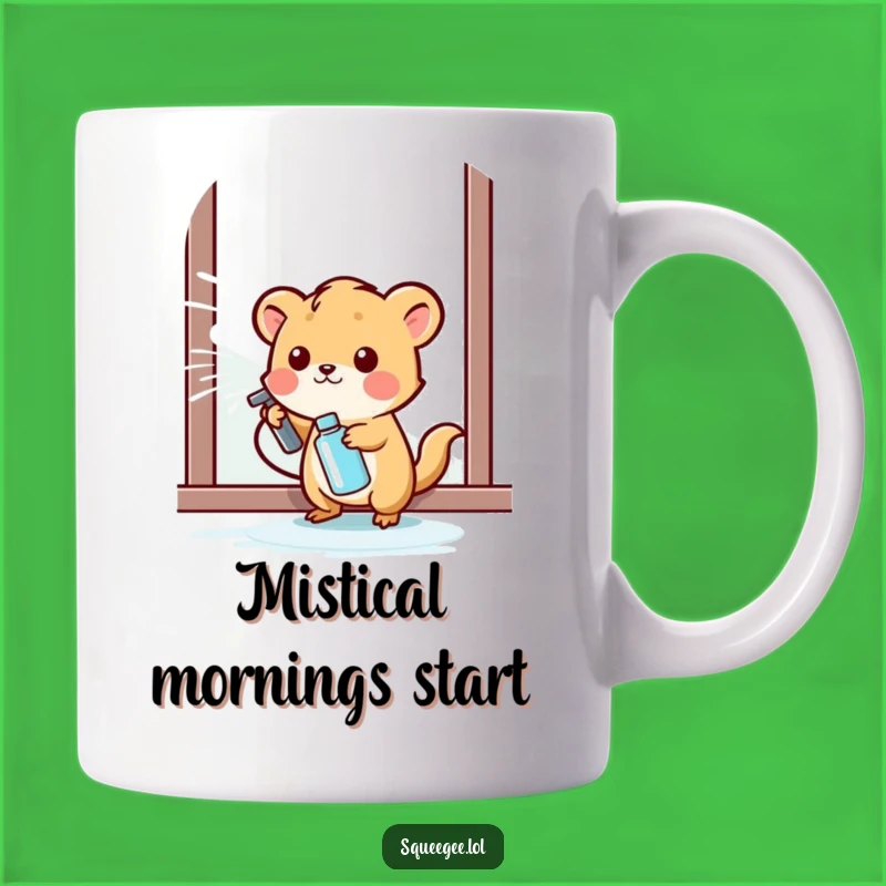 Funny Small Animal Spraying Mug - Happy Cleaner Humor, Perfect Gift Idea!