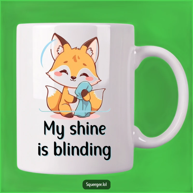 Funny Fox Polishing Mug: A Hilarious Gift for a Clean Humor Lover