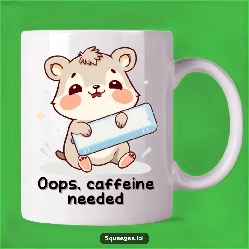 Funny Animal Slipping Squeegee Mug - Hilarious Cleaning Mishap Gift!