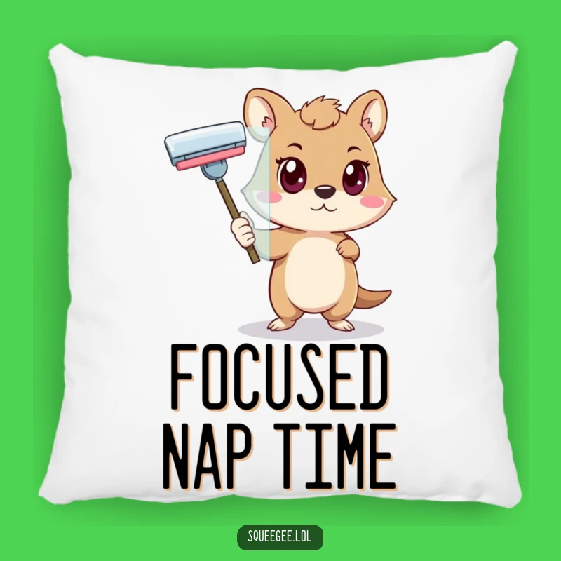 Funny Determined Animal Squeegee Pillow - Comfy & Hilarious Focus Gift!