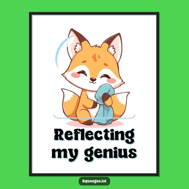 Funny Fox Polishing Poster: Brighten Your Walls with Humor