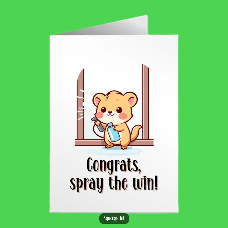 Free Printable Congrats Card: Happy Sprayer Animal Funny Downloadable Gift
