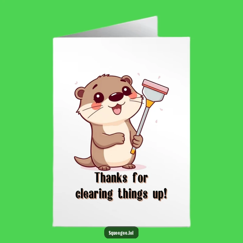 Thanks for the Shine: Otter Squeegee Card - Free Printable Downloadable Art