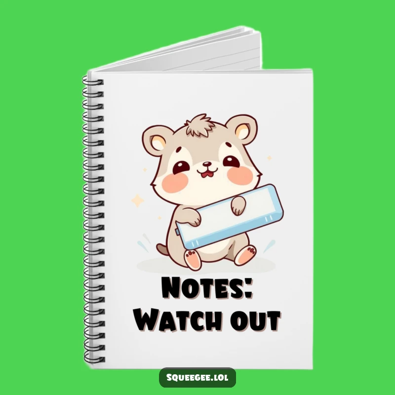 Funny Animal Slipping Squeegee Notebook - Comical Cleaning Notes, Hilarious Gift!