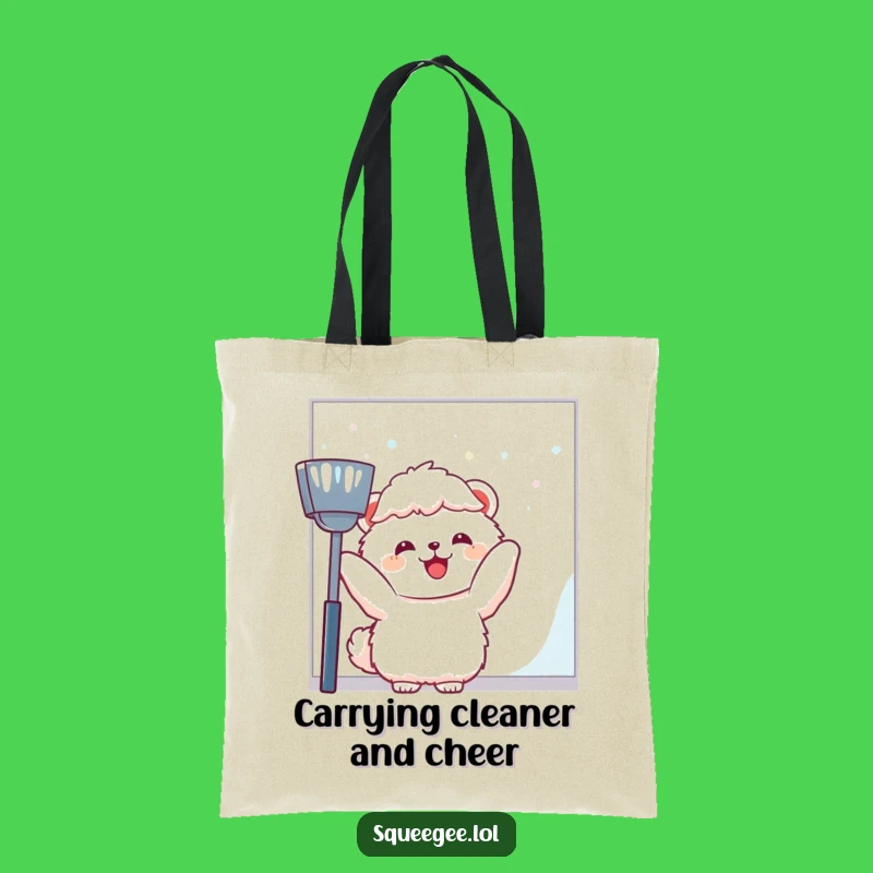 Funny Fluffy Animal Tote Bag for Joyful Cleaning - Eco-Friendly & Hilarious Gift!
